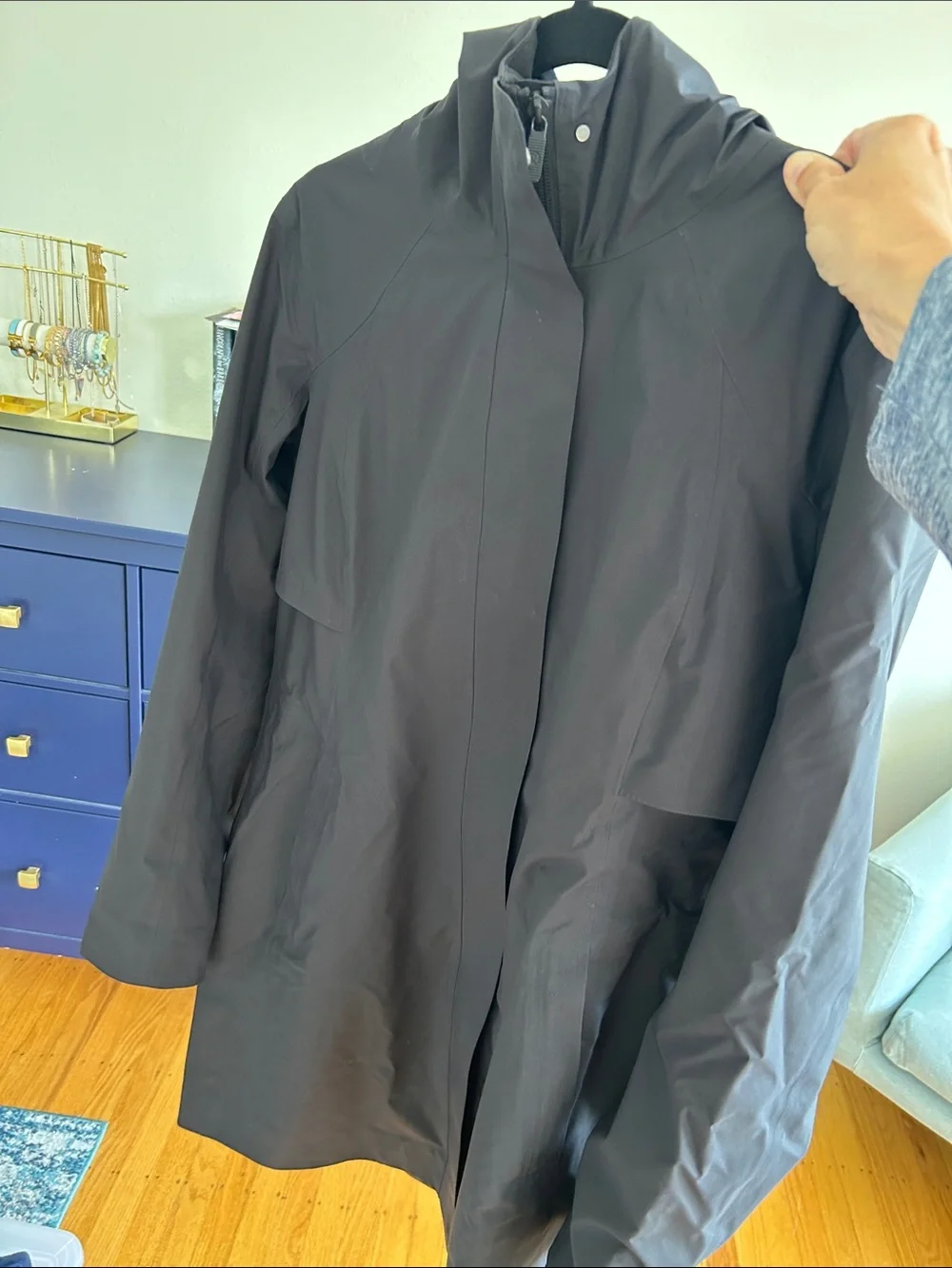 lululemon athletica Black Lightweight Hooded Rebel Rain Jacket